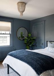 Smoky Blue Bedroom Walls Design Ideas