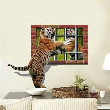 3d Tiger Removable Wall Art Stickers