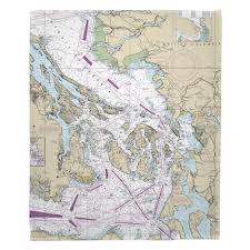 Wa San Juan Islands Bellingham Anacortes Wa Nautical Chart Blanket
