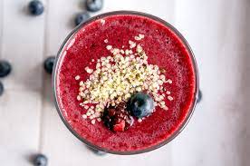 triple berry smoothie with pomegranate