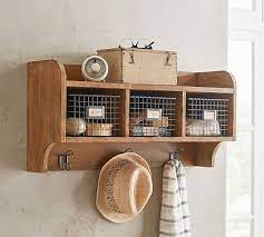 wade wooden wall shelf with hooks