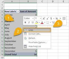 convert a pivot table to a normal table