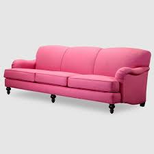 Pink Tight Back English Roll Arm Sofa