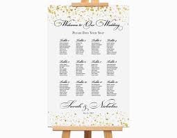 Rehearsal Dinner Table Decoration White And Gold Wedding Seating Sign Confetti Table Assignment Chart Glitter Reception Seating Plan