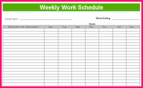 Printable Weekly Schedule Template Excel Planner Template Task