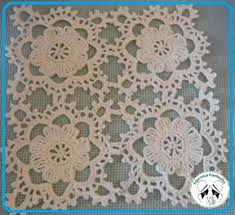 2 medio puntos tejidos en el mismo punto de base a crochet o ganchillo; Puntos De Tejido Crochet Elegante Motivo Para Manteles En Tutorial