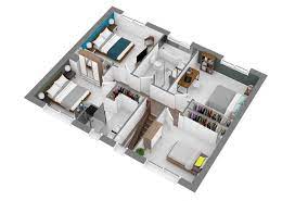 plan de maison 4 chambres modèle dh 111
