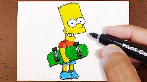 Bart simpson é membro de uma das famílias animadas mais famosas do mundo. Como Desenhar O Bart Simpson Com Skate How To Draw Colorindo E Desenhando Youtube