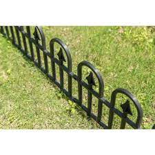 Gardenised Black Vinyl Wrought Iron Look Garden Lawn Fence Landscape Panel Border Garden Edging