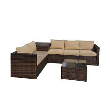 Brown Wicker Patio Seating Set