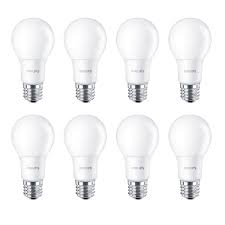 Gu10 led 60w equivalent : Philips 60w Equivalent Daylight 5000k A Line A19 Led Light Bulb 8 Pack The Home Depot Canada