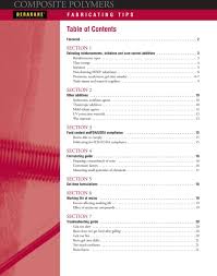 Composite Polymers Table Of Contents Fabricating Tips Pdf