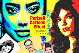 portrait cartoon effect action design