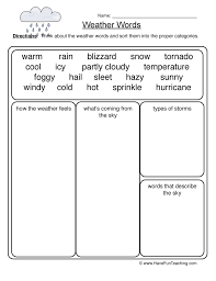 Through engaging reading and interactive activities, students get a comprehensive look at tornadoes. Weather Words Worksheet Have Fun Teaching