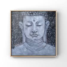 Modern Buddha Head Portrait Painting