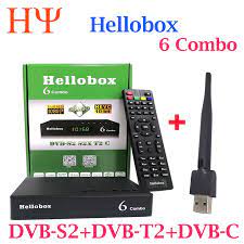 5pcs/lot Hellobox 6 Combo Combo Set Top Box H.265 DVB S2X DVB T2 DVB C  support Cline Newcamd Biss Auto Powervu Hello|Satellite TV Receiver