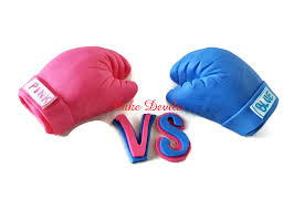 gender reveal boxing gloves cake topper