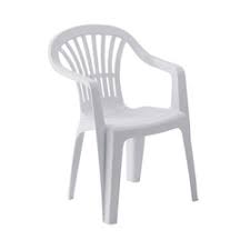 white large plastic chair
