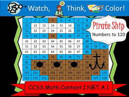 Pirate Ship Hundreds Chart To 120 Watch Think Color Ccss 1 Nbt A 1
