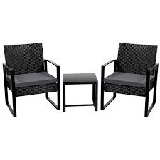 Bistro Set With Rattan Chairs