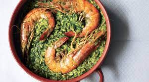 prawns with green rice recipe sunset