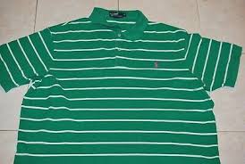 Polo Ralph Lauren Henley T Shirt Green White Stripes Size 2