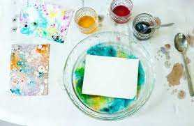 marbling with oil and food coloring