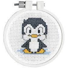 Counted Cross Stitch Kit Penguin Ornament Needle Craft - Etsy