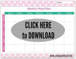 Free Meal Planning Chart Printable Meal Planning Chart