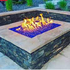 Turquoise Fire Pit Glass Outdoor