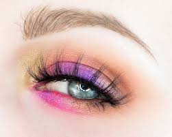 colorful pink and purple eye makeup