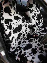 Cow Faux Fur Front Seat Covers Fits