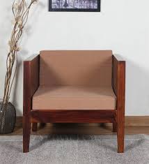Buy Teak Wood One Seater Sofa