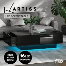 Artiss Coffee Table Led Lights High