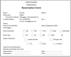 Advanced Reservation Chart Hotel Management Grade 12 Notes