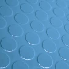 blue studded rubber flooring tiles