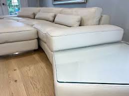 Sectional Modern Off White Leather Sofa