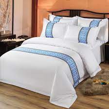 cotton satin embroidery bed sheet set