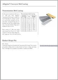 Townsend Bearings Flexco Belt Fastener Systems Revision 1