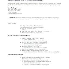 Resume Examples For High School Students With Little Experience