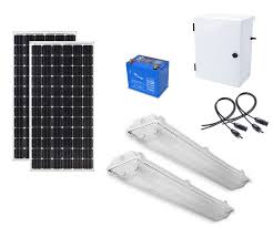 Earthtech Products Shipping Container Lighting Kit 2 2 Lights 6200 Lumens 2 100w Solar Panel 84