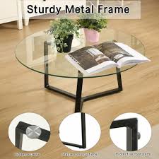 Coffee Table End Tables Round Glass Top