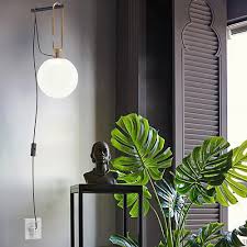Modern Globe Plug In Wall Sconce Brass Indoor Wall Light Indoor Sconces Wall Lights Lighting