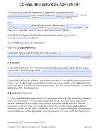 consulting service agreement template