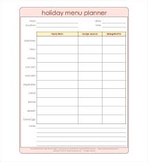 Holiday Meal Planner Template Party Food Sign Up Sheet Free