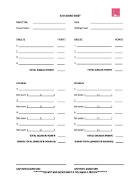 48 printable tennis score sheet forms