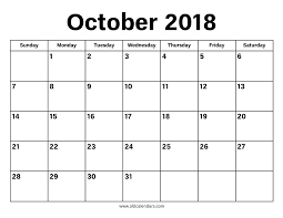 october 2018 calendar printable old