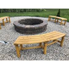 Wood Curved Bench Rustic Style
