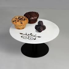 Round Pastry Stand White Marble Cake