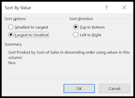 in excel sorting pivot tables